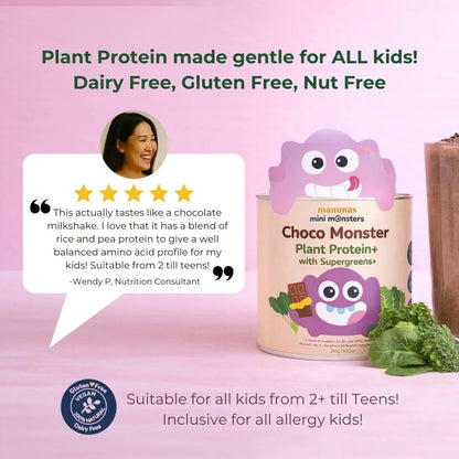 Mammas Milk Bar Kids Chocolate Plant Protein Powder with Supergreens