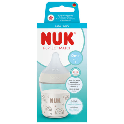 NUK Perfect Match Glass Bottle 120ml / 0+m S Teat