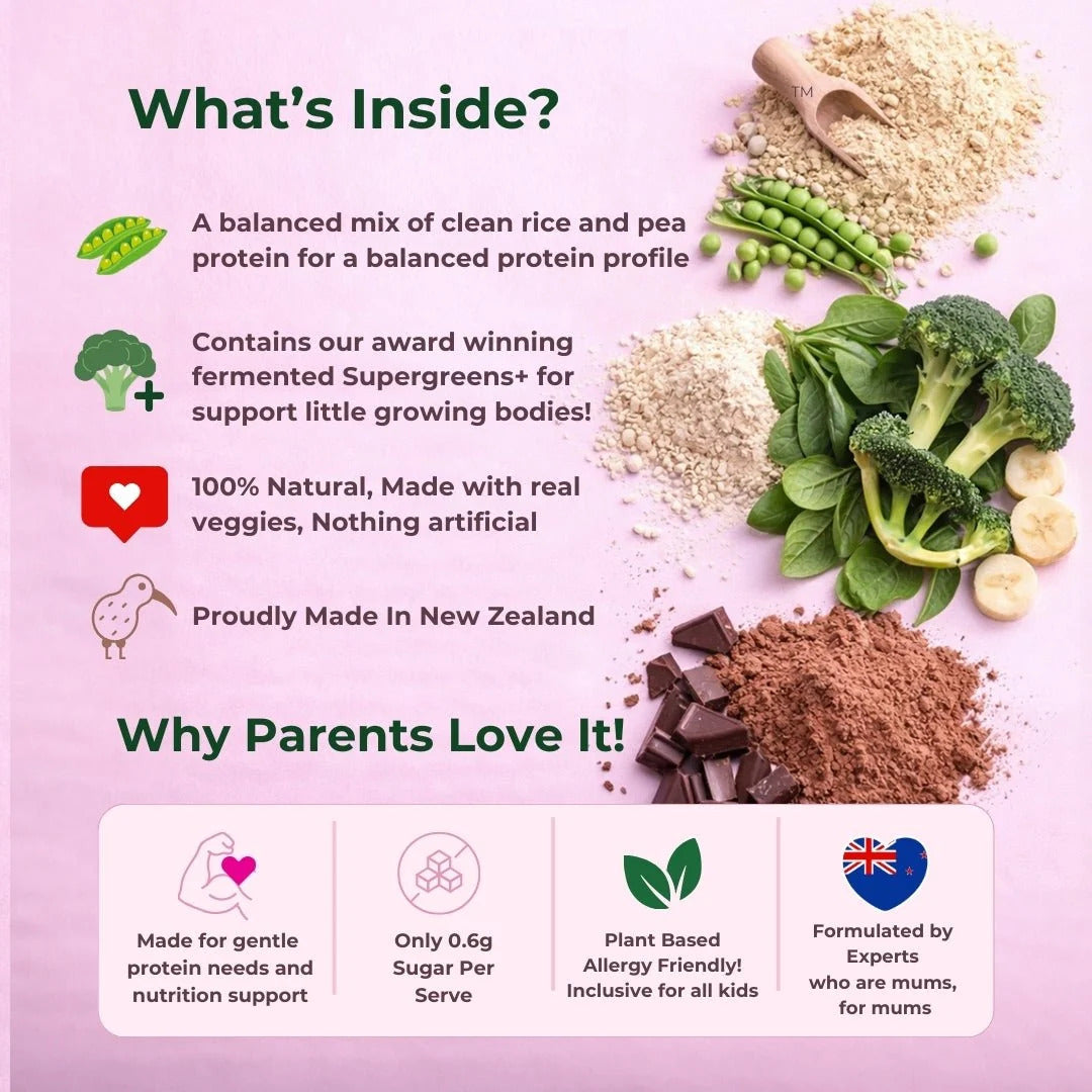 Mammas Milk Bar Kids Chocolate Plant Protein Powder with Supergreens