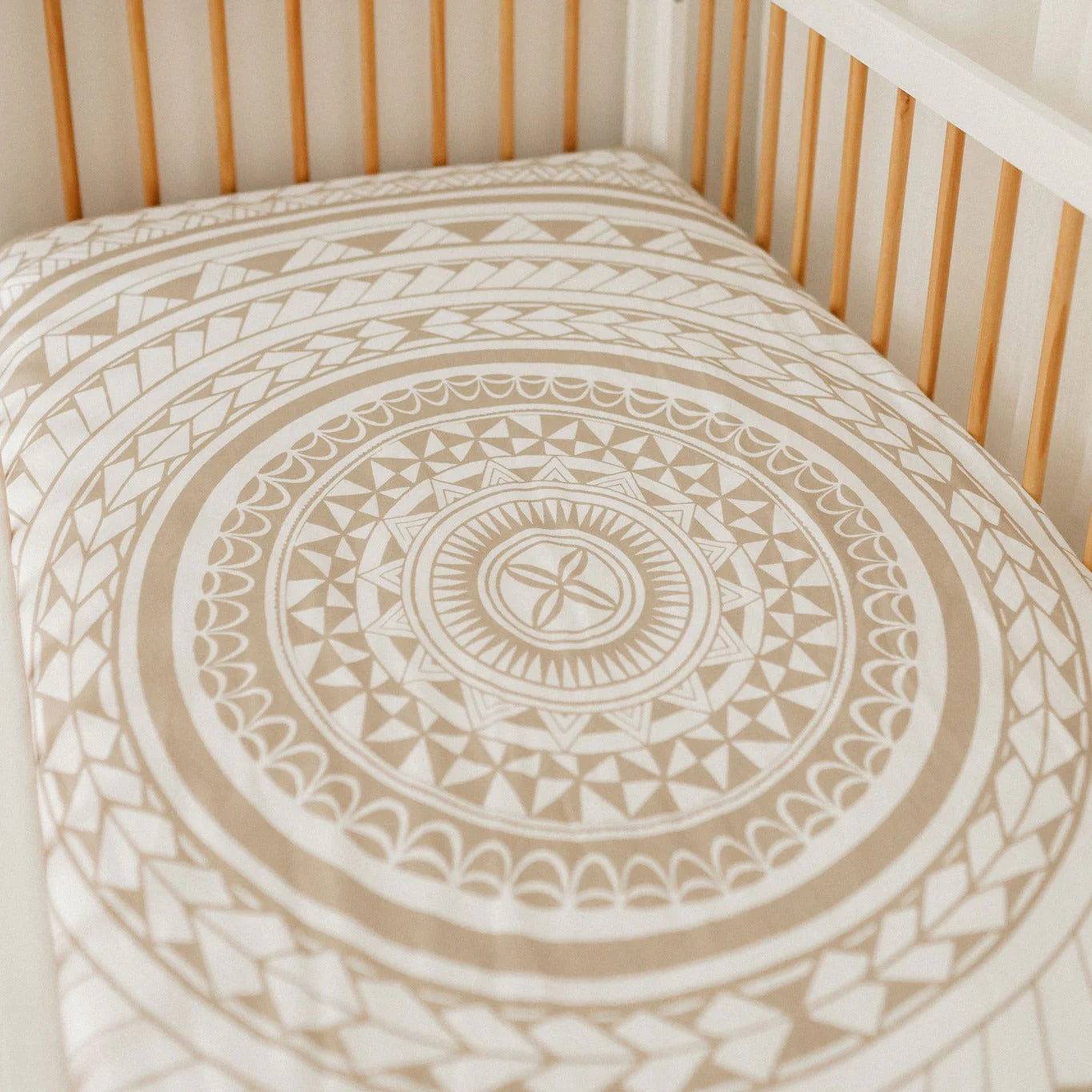 BO &amp; KO Baby Fitted Cot Sheet | Pacific Island Mocha