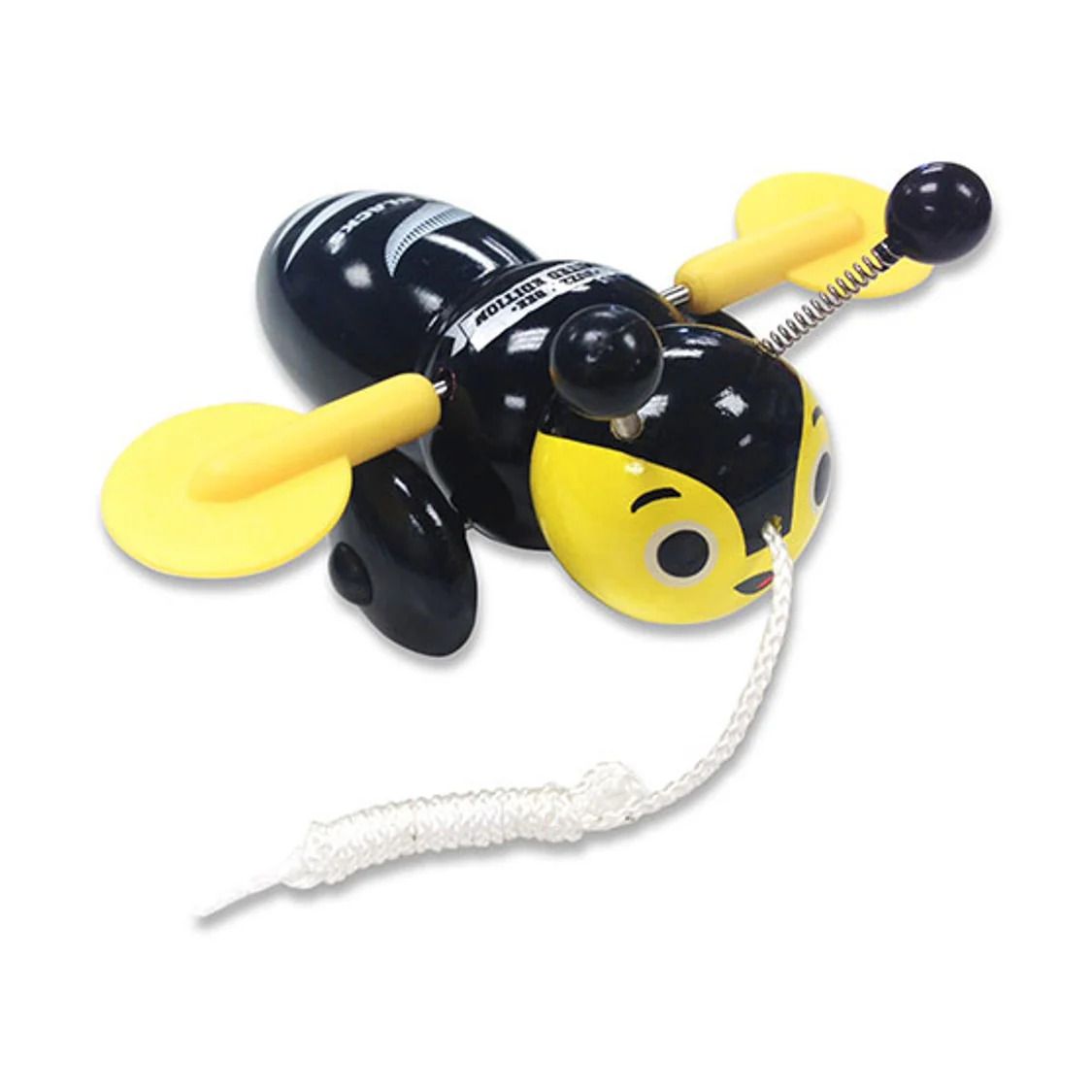 Buzzy Bee Classic Wooden Pull Along Toy - All Blacks