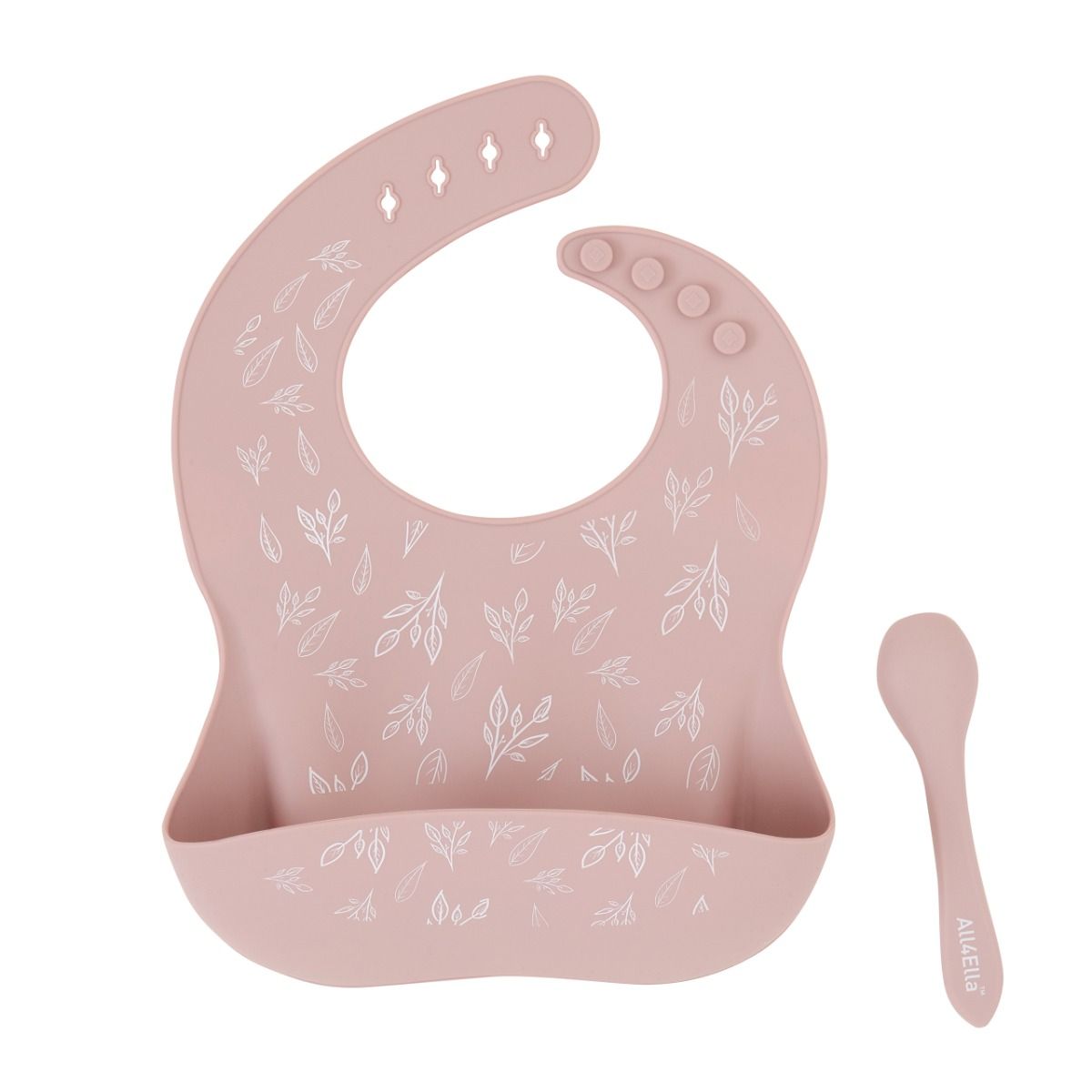 All4Ella Silicone Bib With Spoon