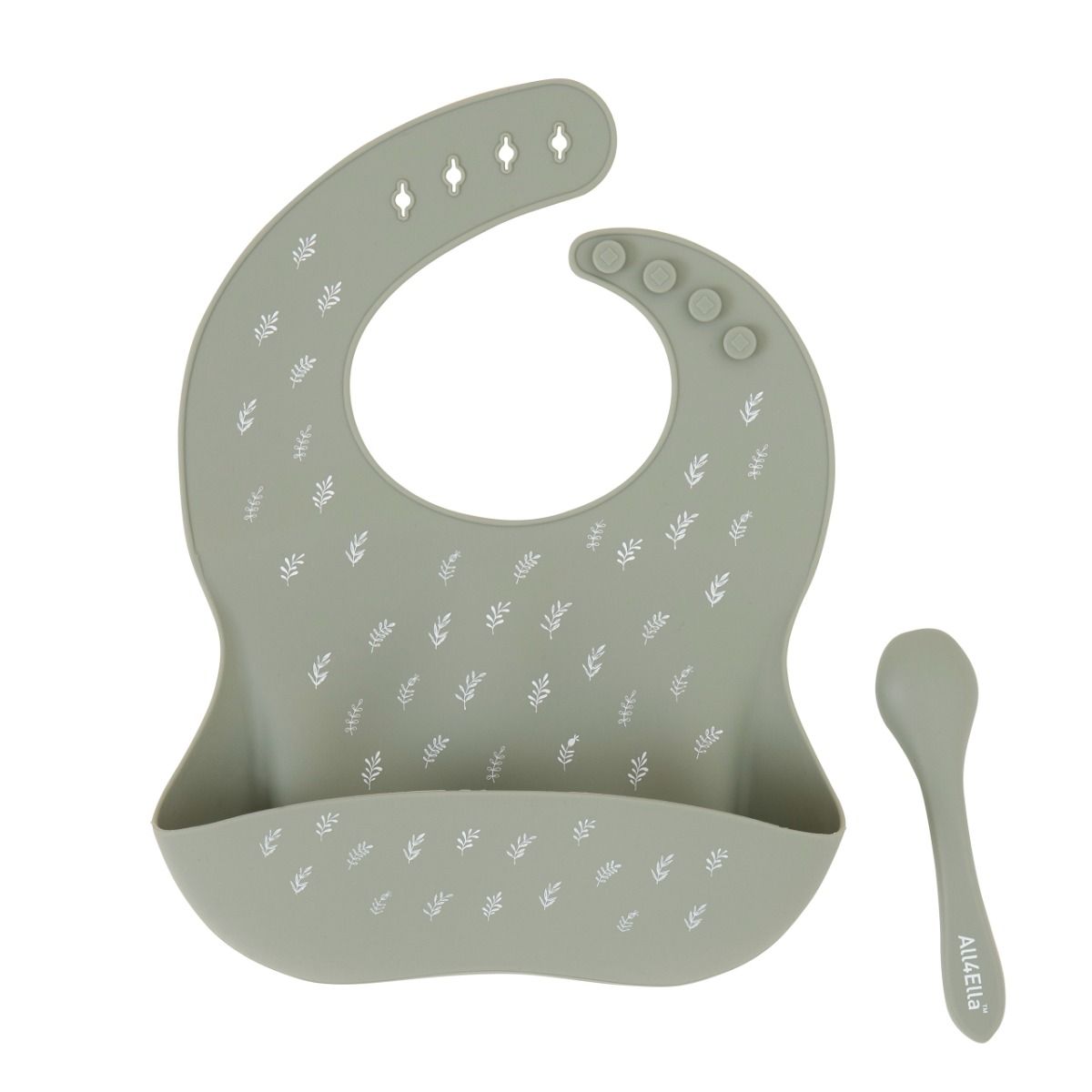 All4Ella Silicone Bib With Spoon