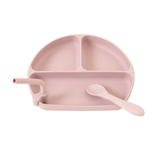 All4Ella Silicone Plate With Straw &amp; Spoon