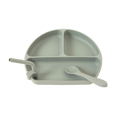 All4Ella Silicone Plate With Straw &amp; Spoon