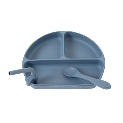 All4Ella Silicone Plate With Straw &amp; Spoon