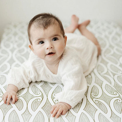 BO &amp; KO Baby Te Pātiki Fitted Cot Sheet