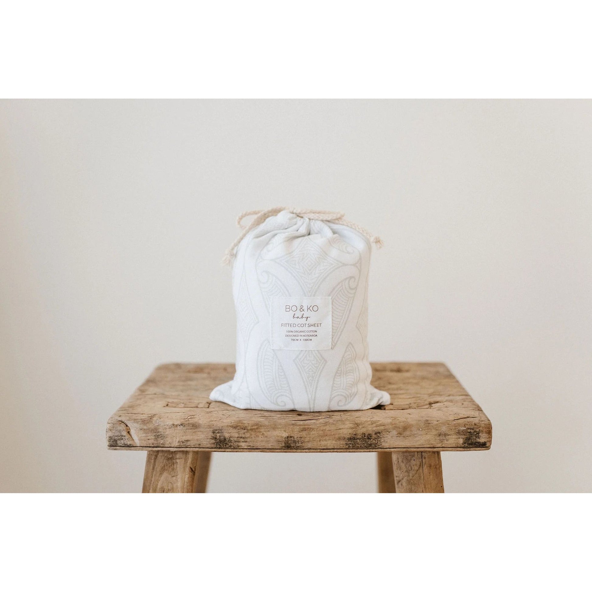BO &amp; KO Baby Te Pātiki Fitted Cot Sheet