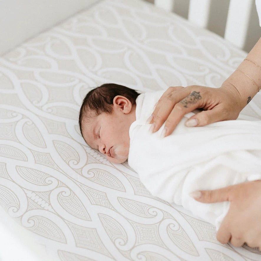 BO &amp; KO Baby Te Pātiki Fitted Cot Sheet
