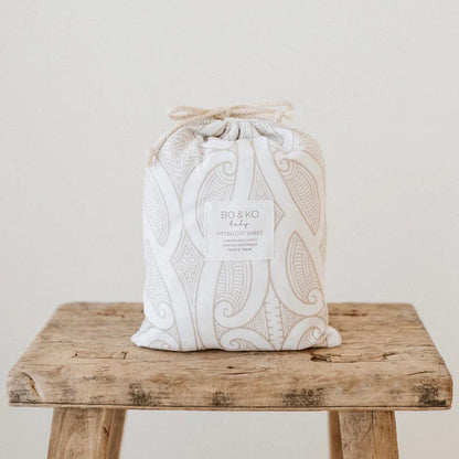 BO &amp; KO Baby Te Pātiki Fitted Cot Sheet