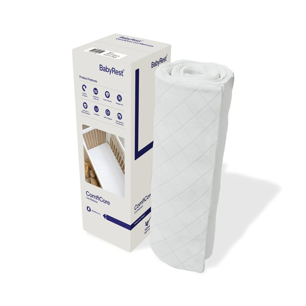 Babyrest ComfiCore Cot Mattress-in-a-Box 1200 x 600 x 95mm