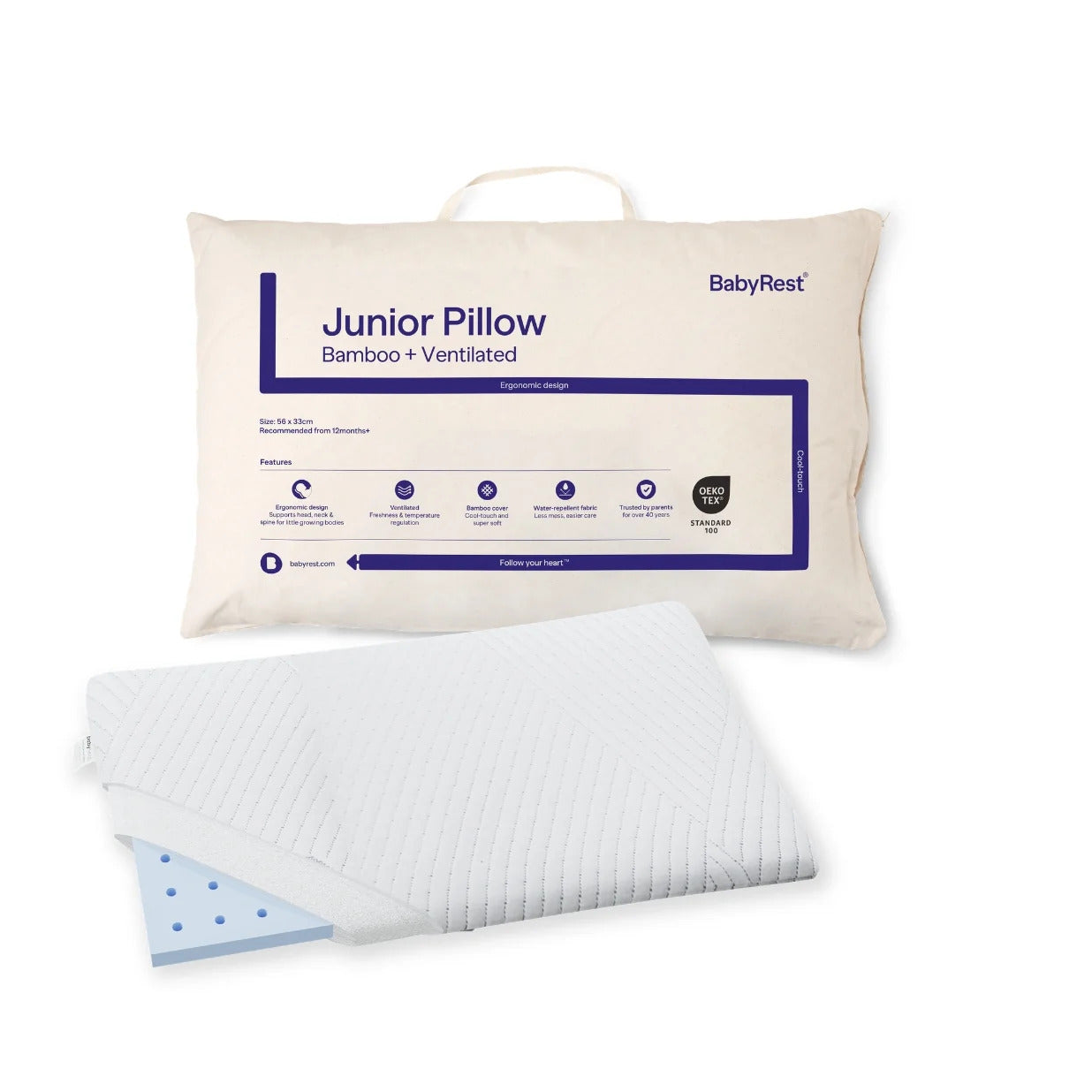 Babyrest Junior Pillow - Ventilated + Bamboo