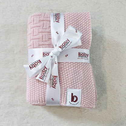 Baby On The Move Basketweave Merino Bassinet Blanket 90 x 90 cm