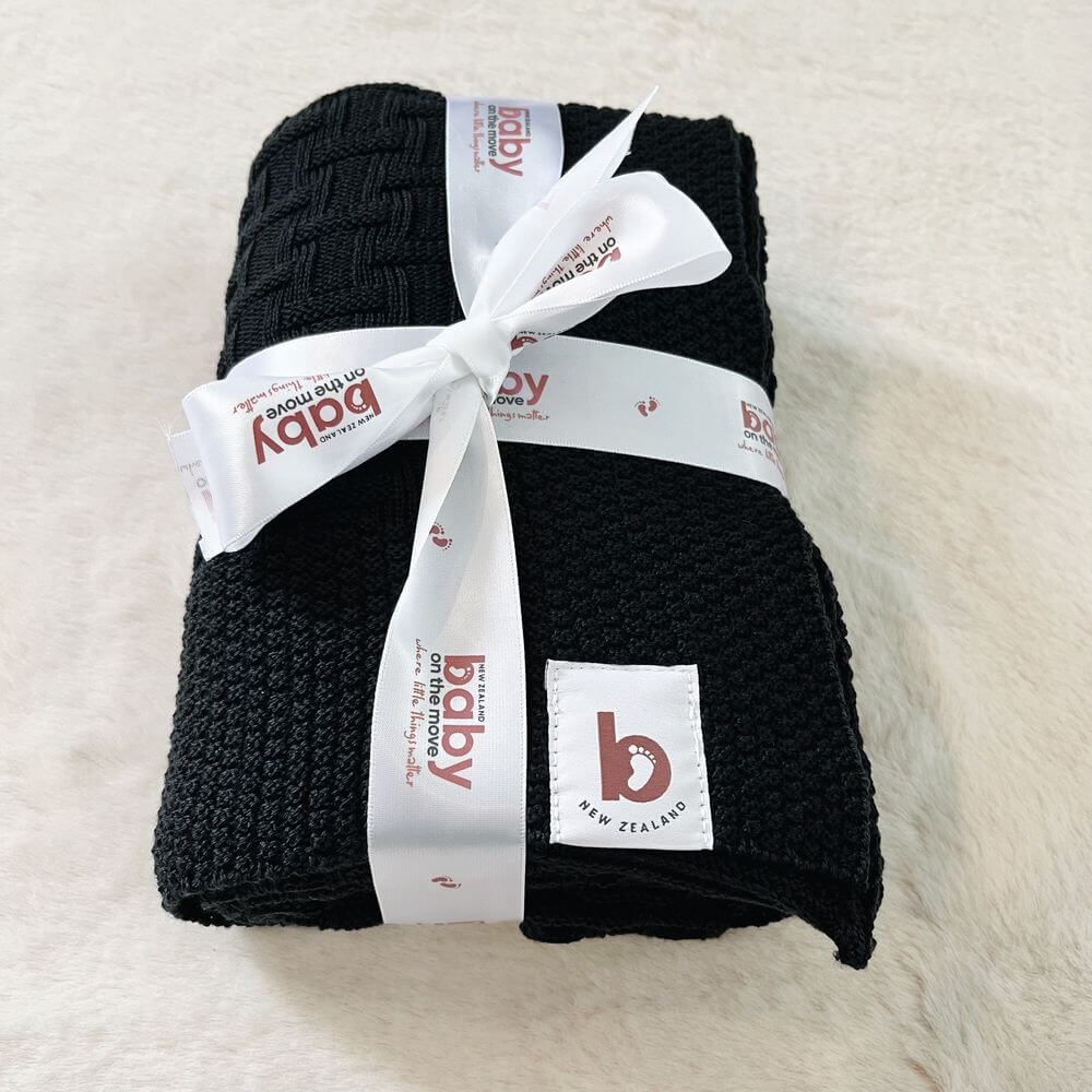 Baby On The Move Basketweave Merino Bassinet Blanket 90 x 90 cm