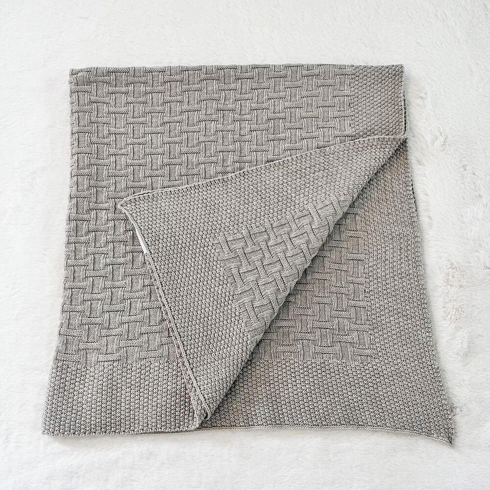 Baby On The Move Basketweave Merino Bassinet Blanket 90 x 90 cm