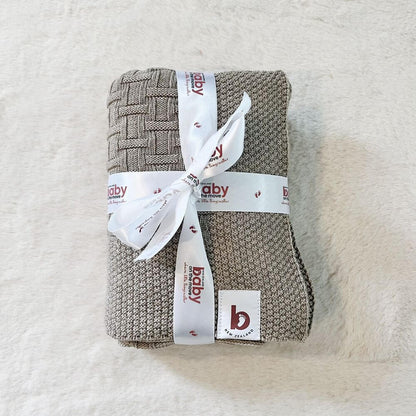 Baby On The Move Basketweave Merino Bassinet Blanket 90 x 90 cm