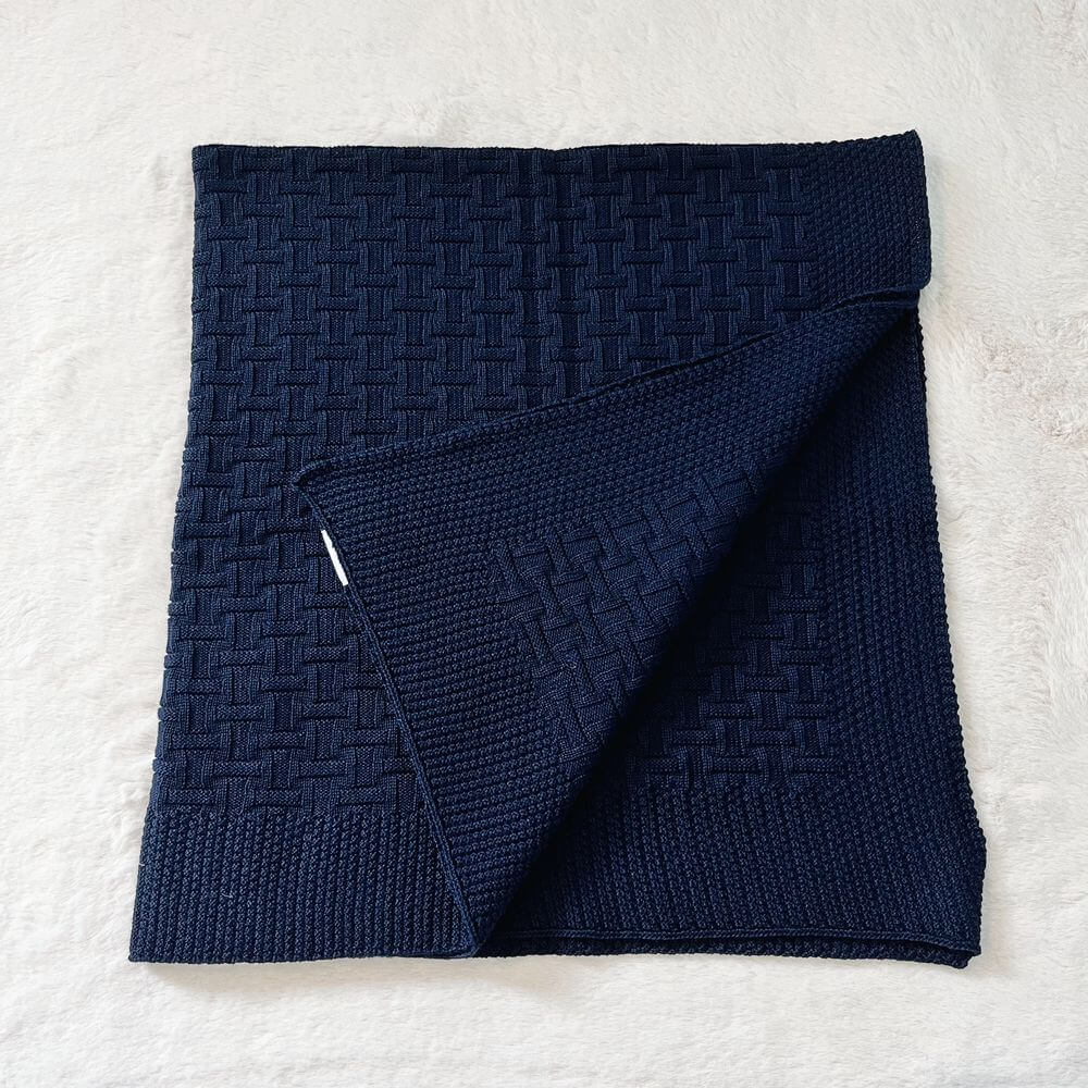 Baby On The Move Basketweave Merino Bassinet Blanket 90 x 90 cm