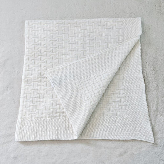 Baby On The Move Basketweave Merino Bassinet Blanket 90 x 90 cm