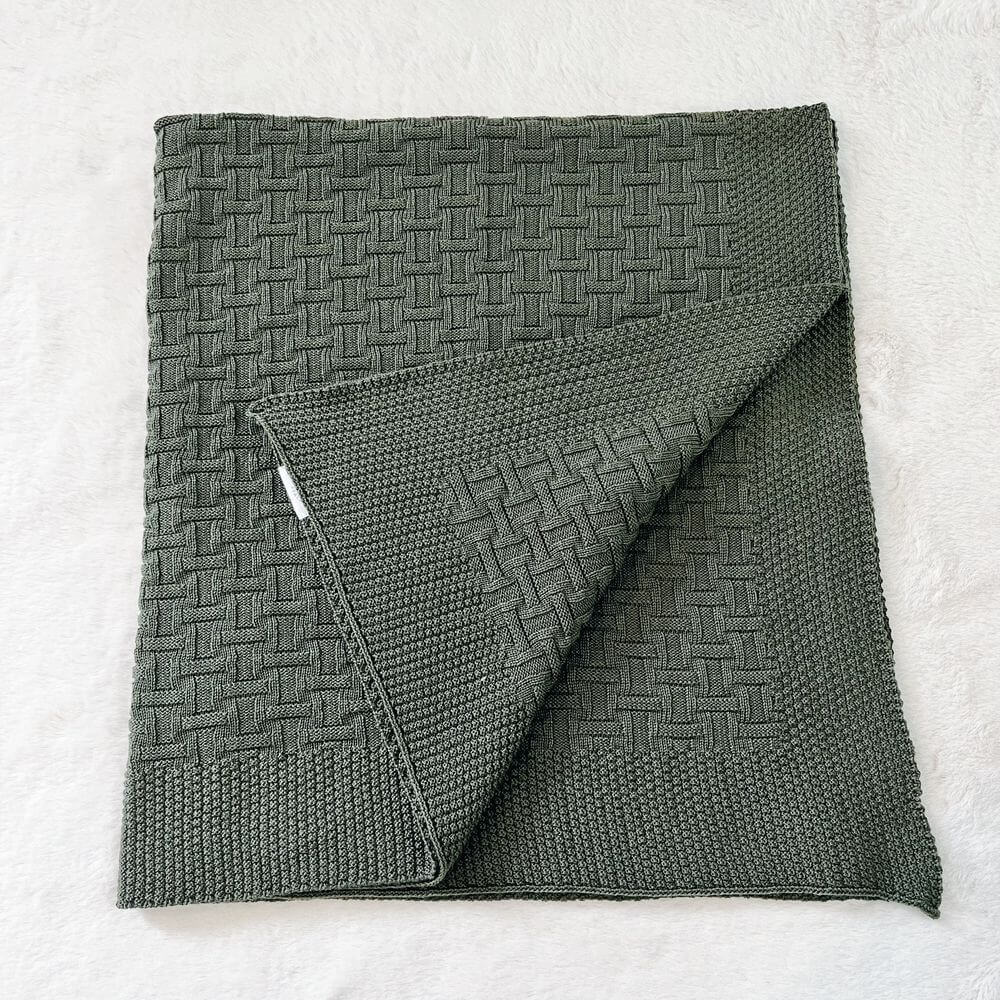 Baby On The Move Basketweave Merino Bassinet Blanket 90 x 90 cm