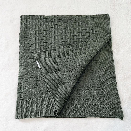 Baby On The Move Basketweave Merino Bassinet Blanket 90 x 90 cm
