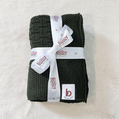 Baby On The Move Basketweave Merino Bassinet Blanket 90 x 90 cm