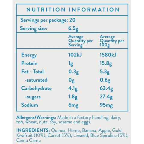 Petite Eats Blue Kiwifruit Smoothie Mix 130g - 20 Servings