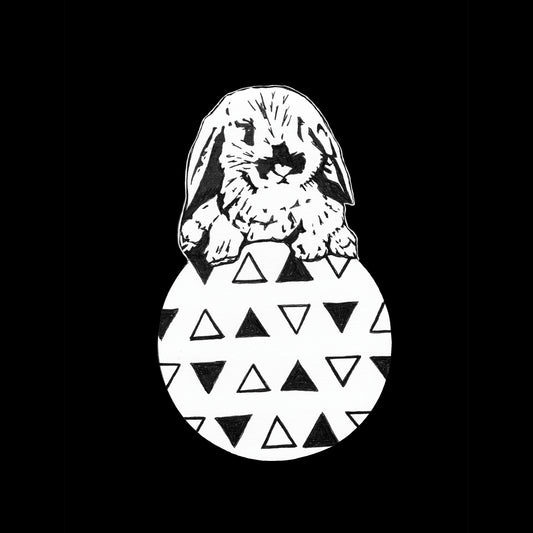 Ink Boss Art Baby Animals Bunny Black & White