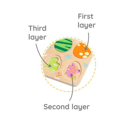 Classic World Dinosaur Puzzle - Layered