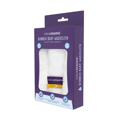 ClevaMama Bamboo Baby Washcloth 3pk