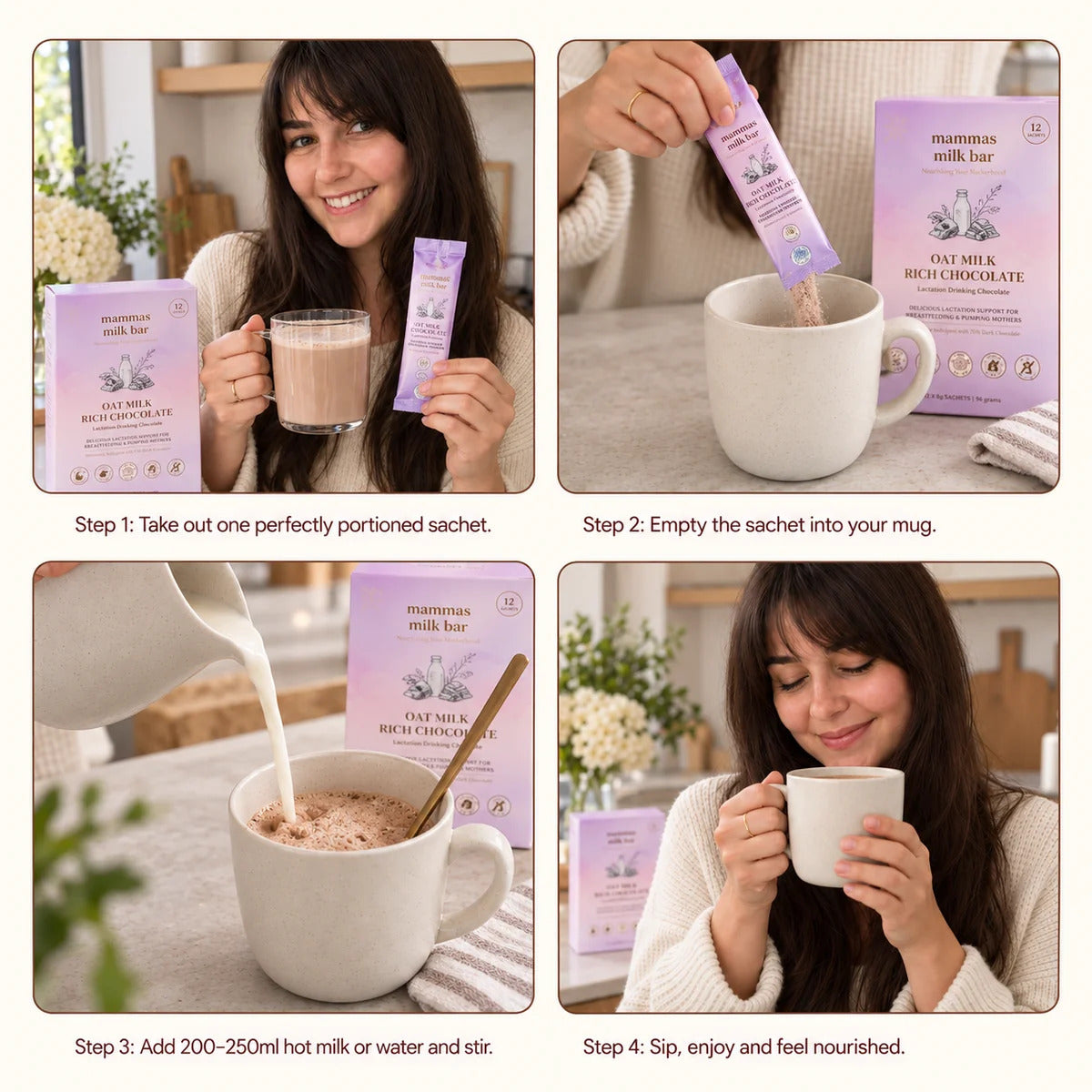 Mammas Milk Bar Lactation Oat Milk Rich Hot Chocolate