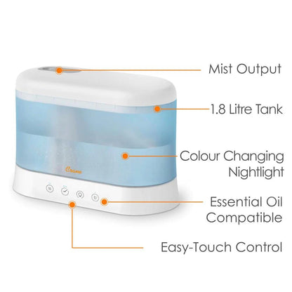 Crane Cool Mist Top Fill Humidifier 1.8L - White