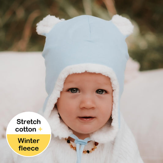 Bedhead Fleecy Baby Beanie - Baby Blue Marle
