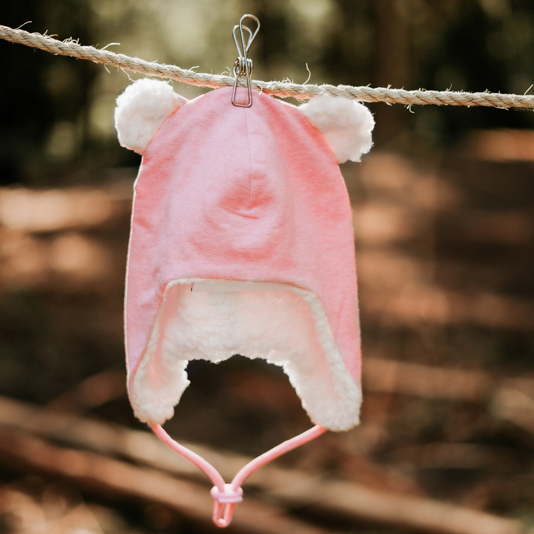 Bedhead Fleecy Baby Beanie - Baby Pink Marle