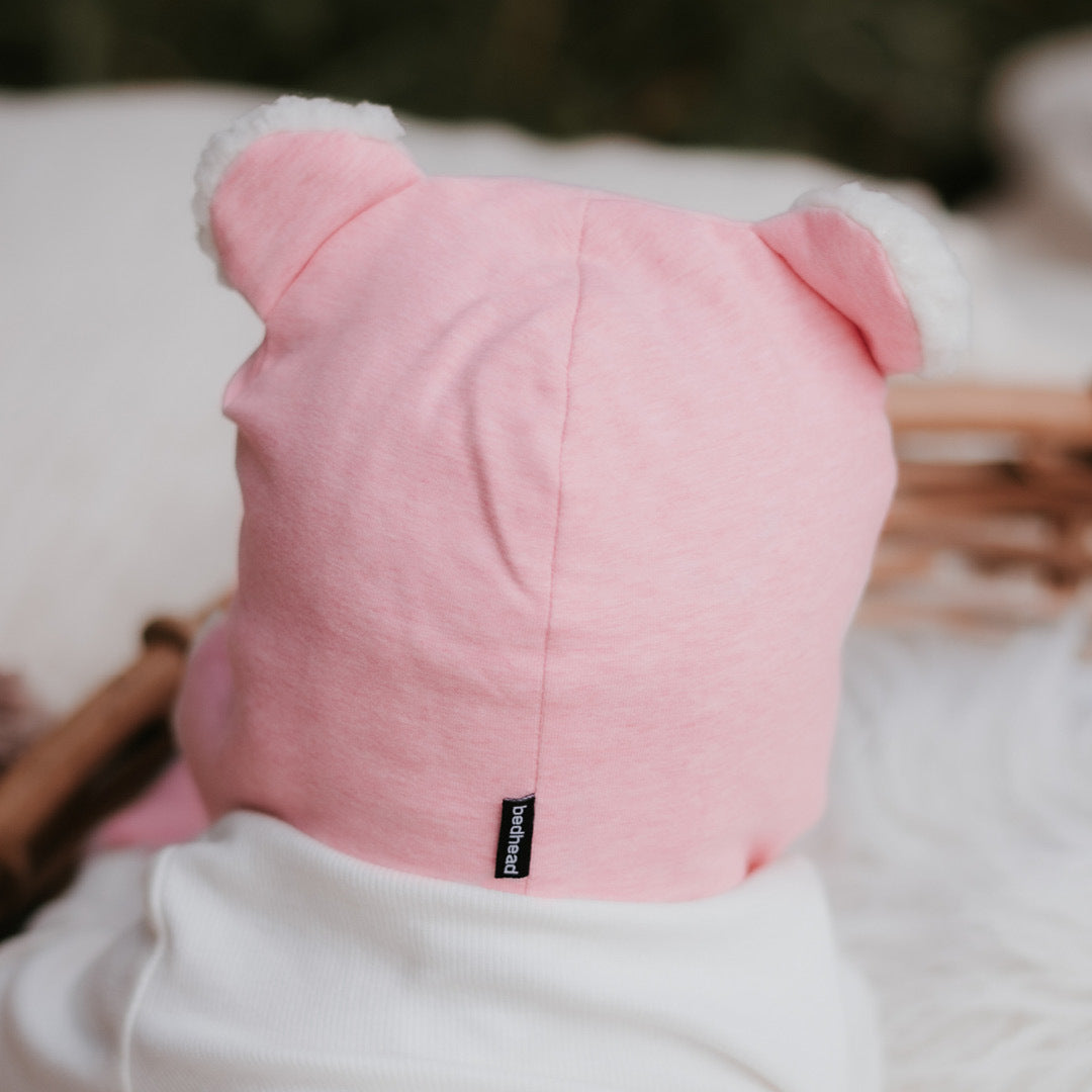 Bedhead Fleecy Baby Beanie - Baby Pink Marle