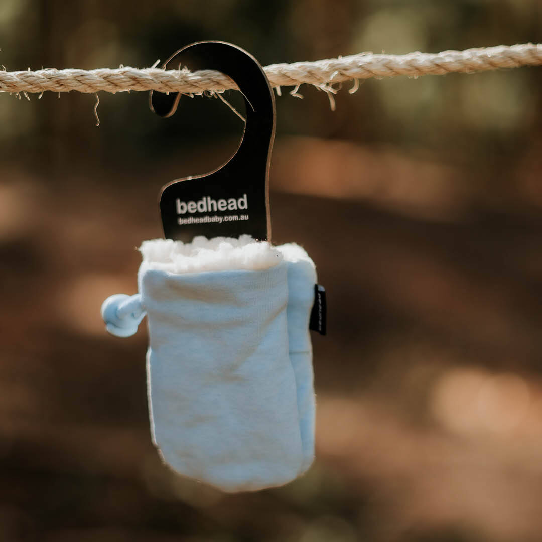 Bedhead Fleecy Baby Mitten - Baby Blue Marle
