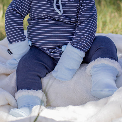 Bedhead Fleecy Baby Mitten - Baby Blue Marle