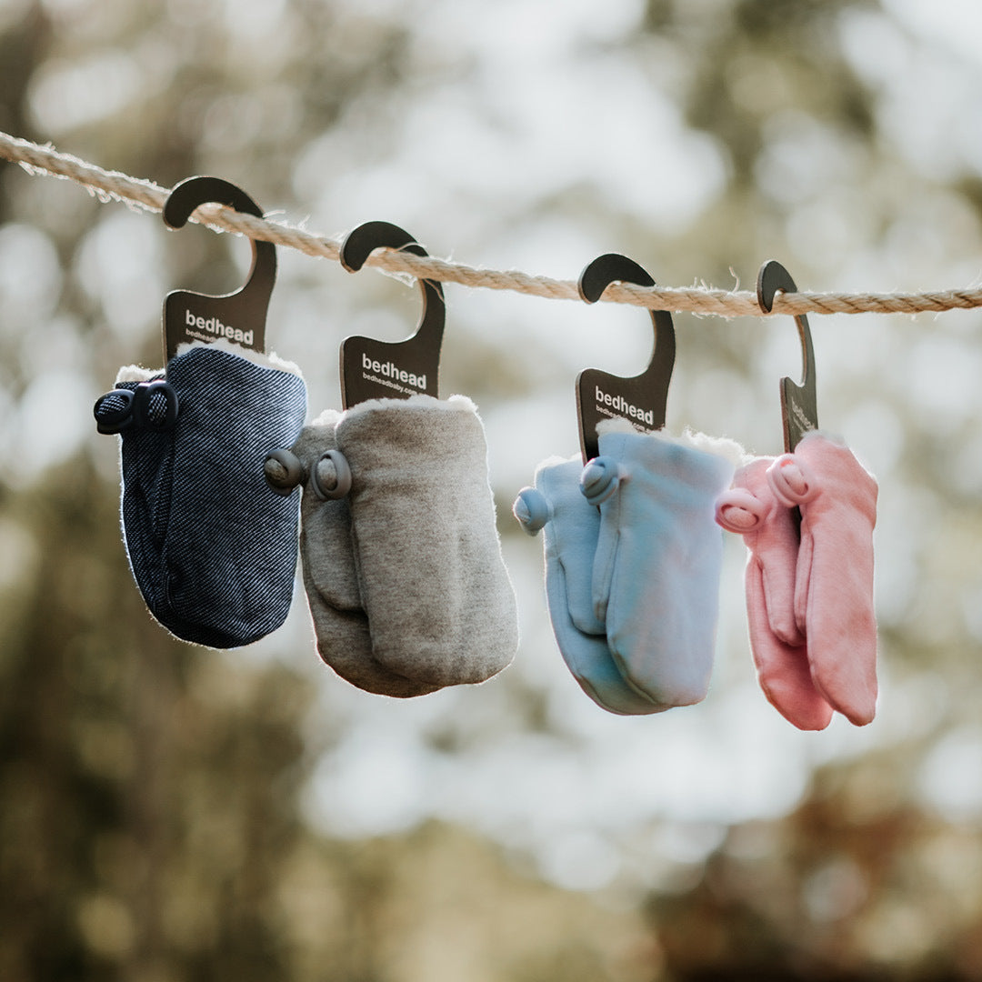Bedhead Fleecy Baby Mitten - Denim
