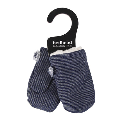 Bedhead Fleecy Baby Mitten - Denim