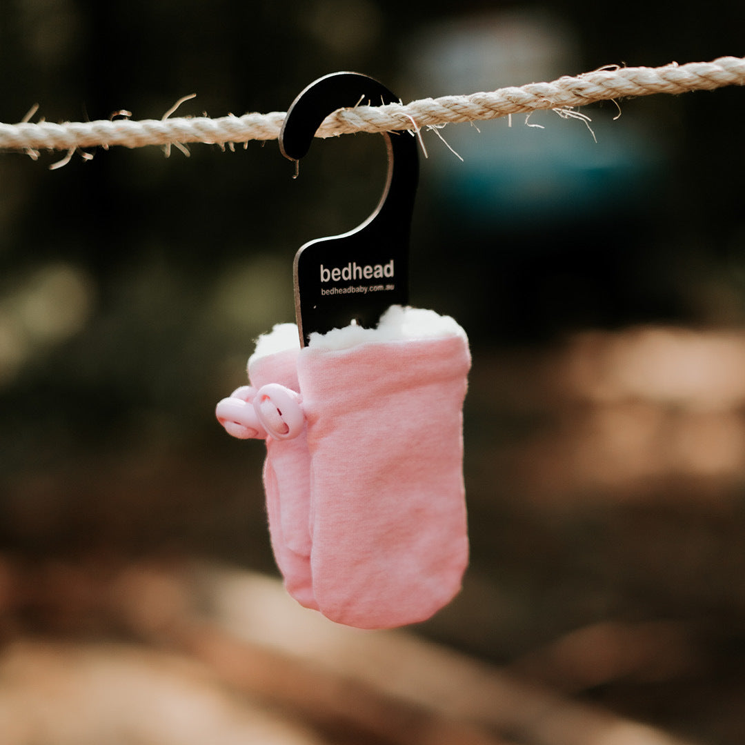 Bedhead Fleecy Baby Mitten - Baby Pink Marle