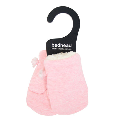 Bedhead Fleecy Baby Mitten - Baby Pink Marle