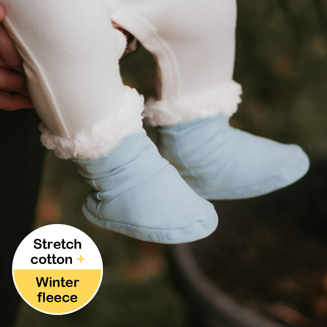 Bedhead Fleecy Winter Booties - Baby Blue Marle