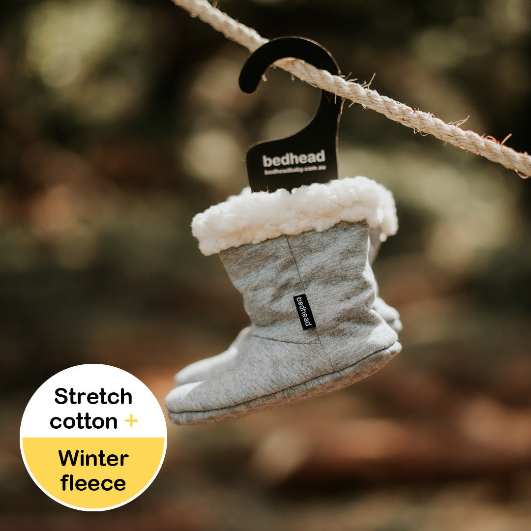 Bedhead Fleecy Winter Booties - Grey Marle