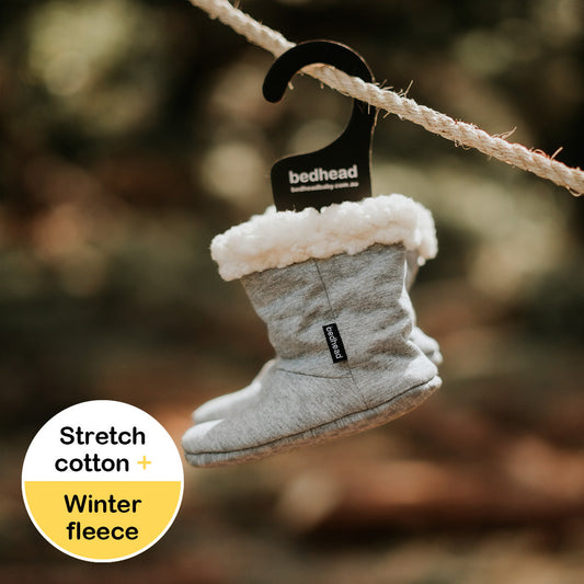 Bedhead Fleecy Winter Booties - Grey Marle