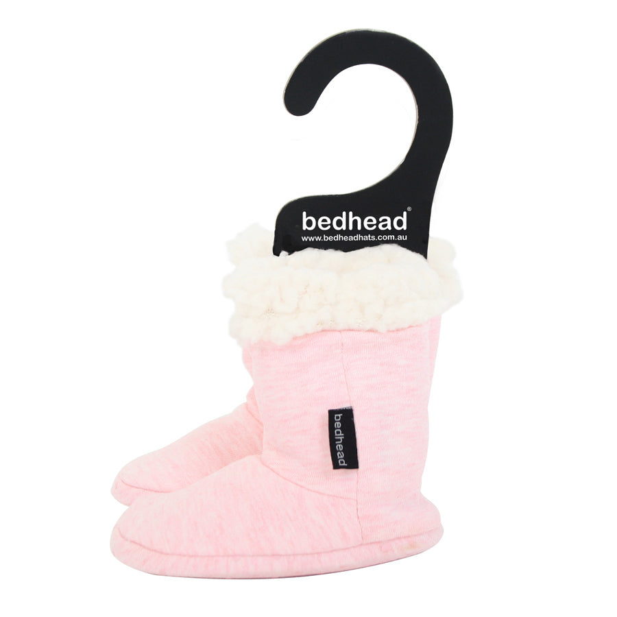 Bedhead Fleecy Winter Booties - Baby Pink Marle