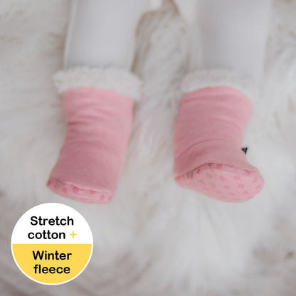 Bedhead Fleecy Winter Booties - Baby Pink Marle