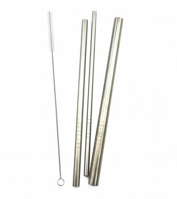 Haakaa Stainless Steel Straws Straight Medium 3pk