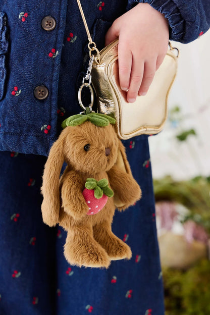 Snuggle Bunnies - Strawberry Penelope Keyring - Oak