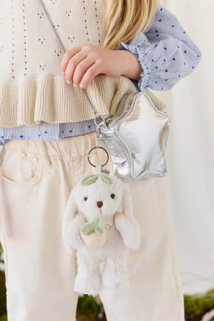 Snuggle Bunnies - Peach Penelope Keyring - Ivory