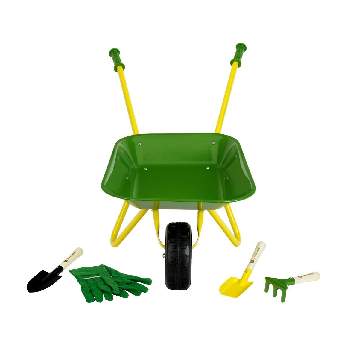 John Deere Metal Wheelbarrow Set
