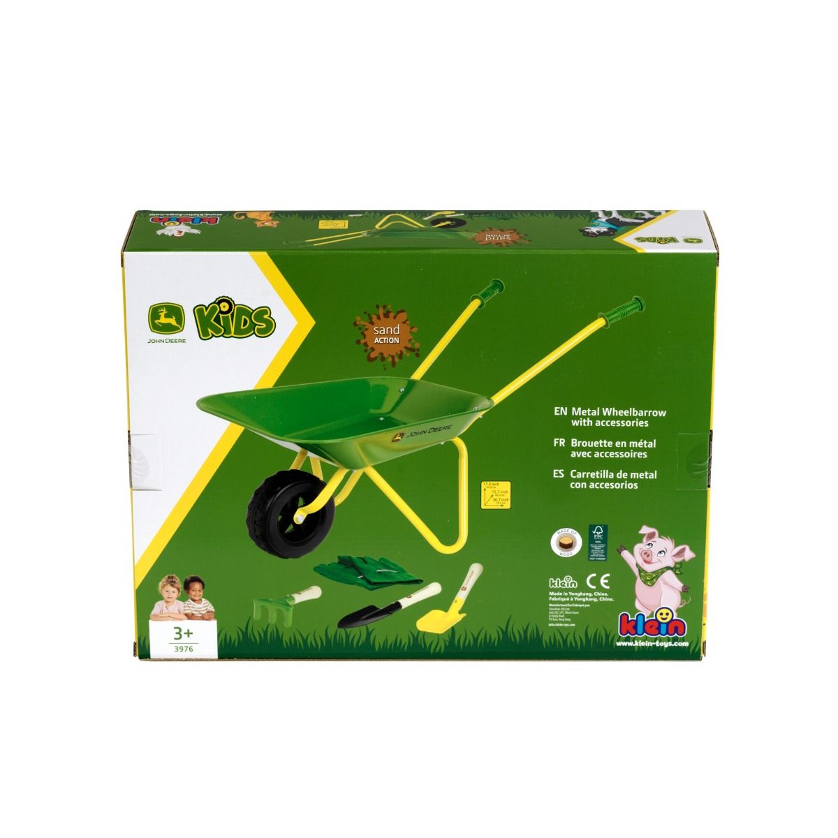 John Deere Metal Wheelbarrow Set